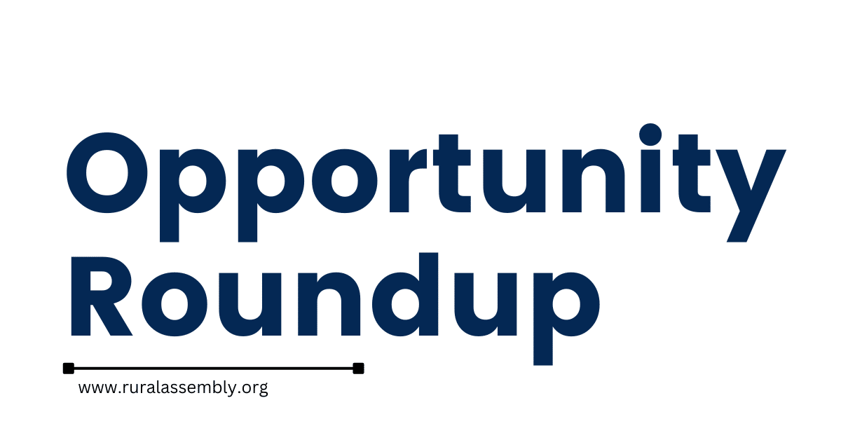 opportunity roundup in blue text on white background